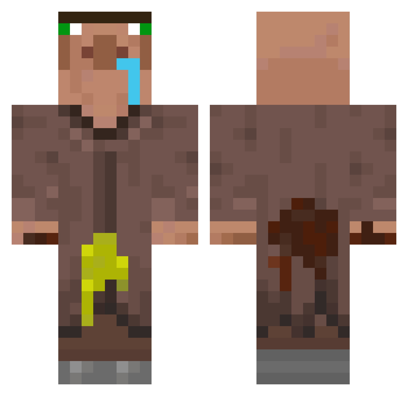 StepheyBrewske Minecraft skin, front and back view