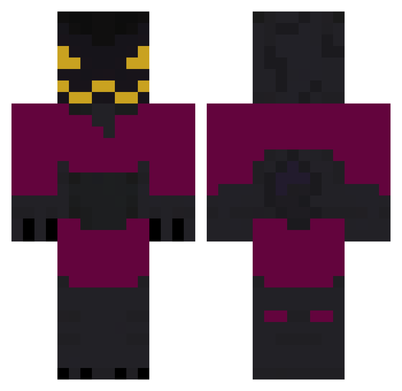 fazzof Minecraft skin, front and back view