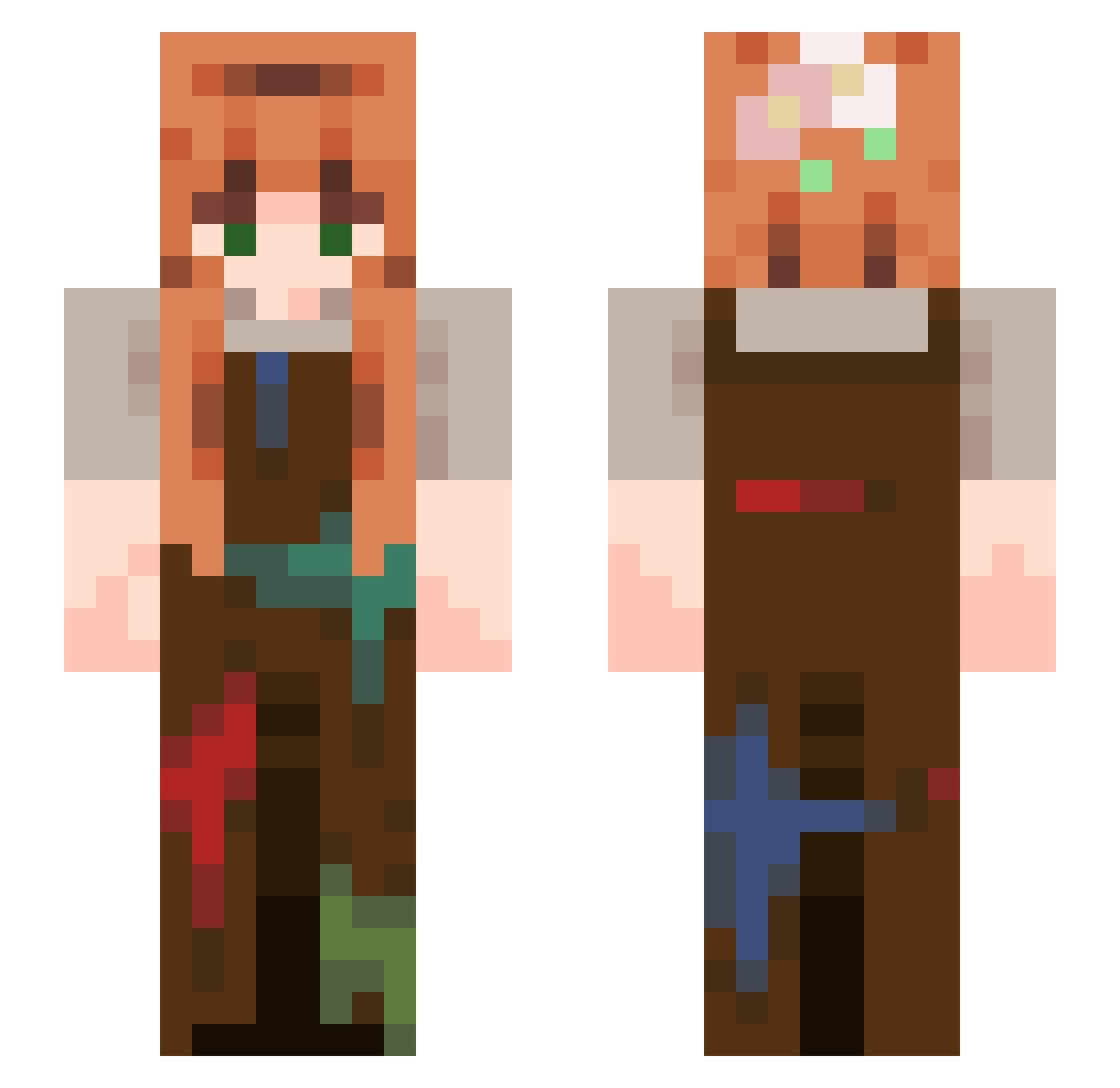 limitle Minecraft skin, front and back view