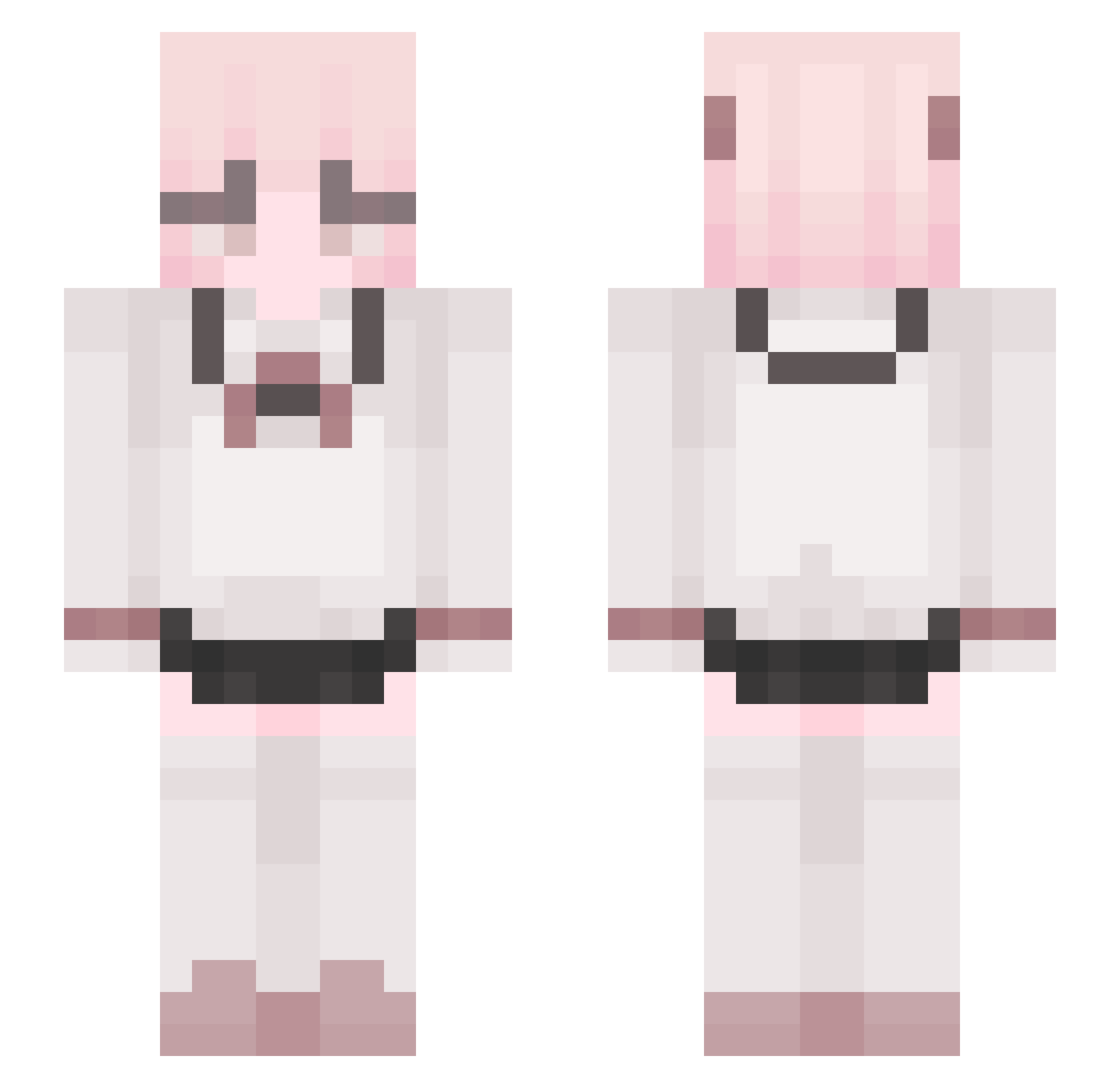 mikkiawi Minecraft skin, front and back view