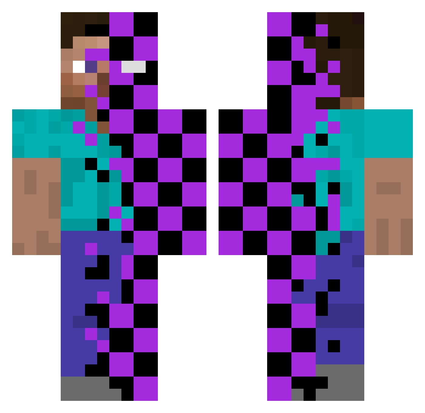 Ollythe7th Minecraft skin, front and back view