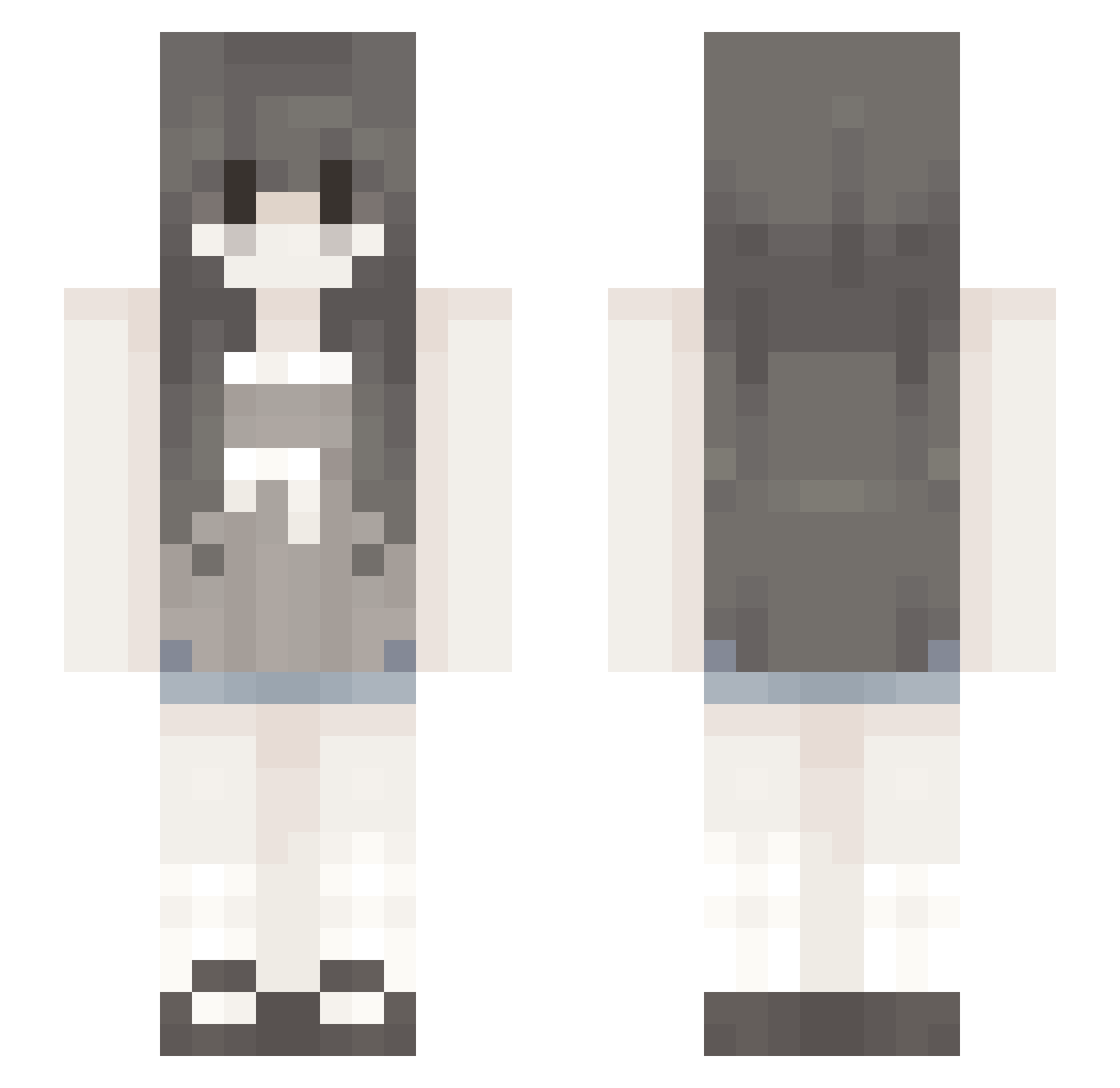hhania Minecraft skin, front and back view