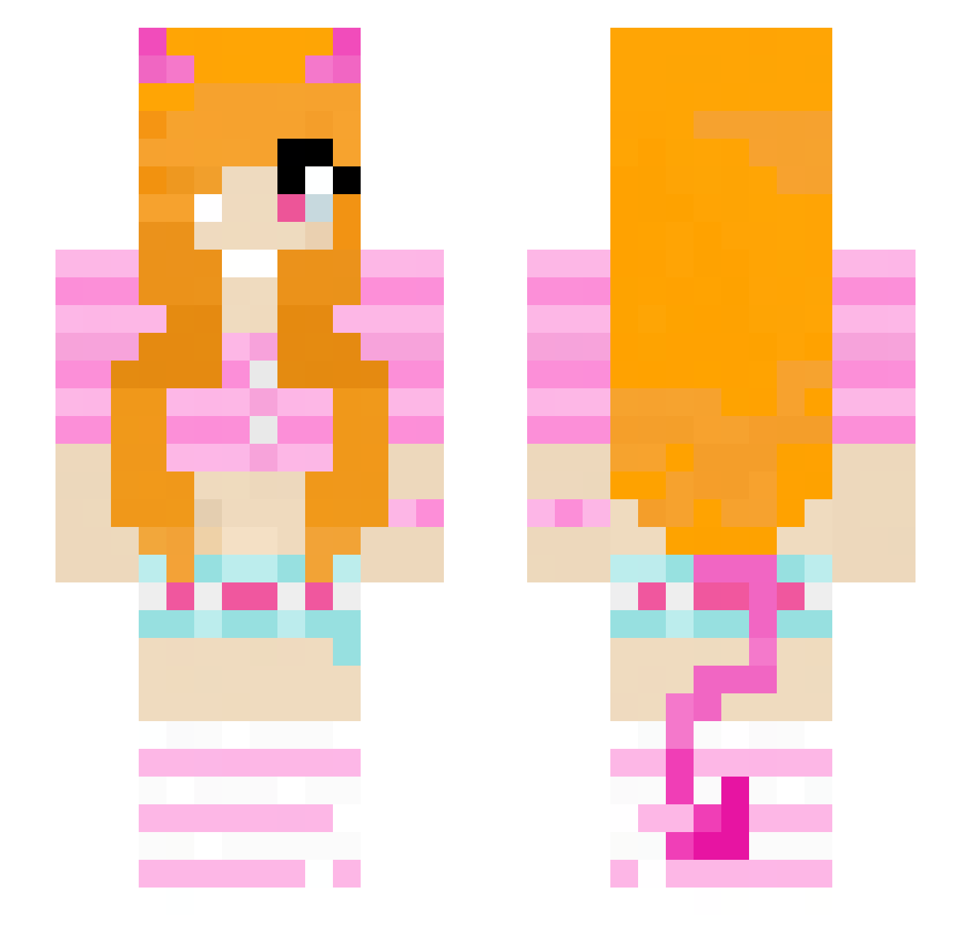 Azarified Minecraft skin, front and back view