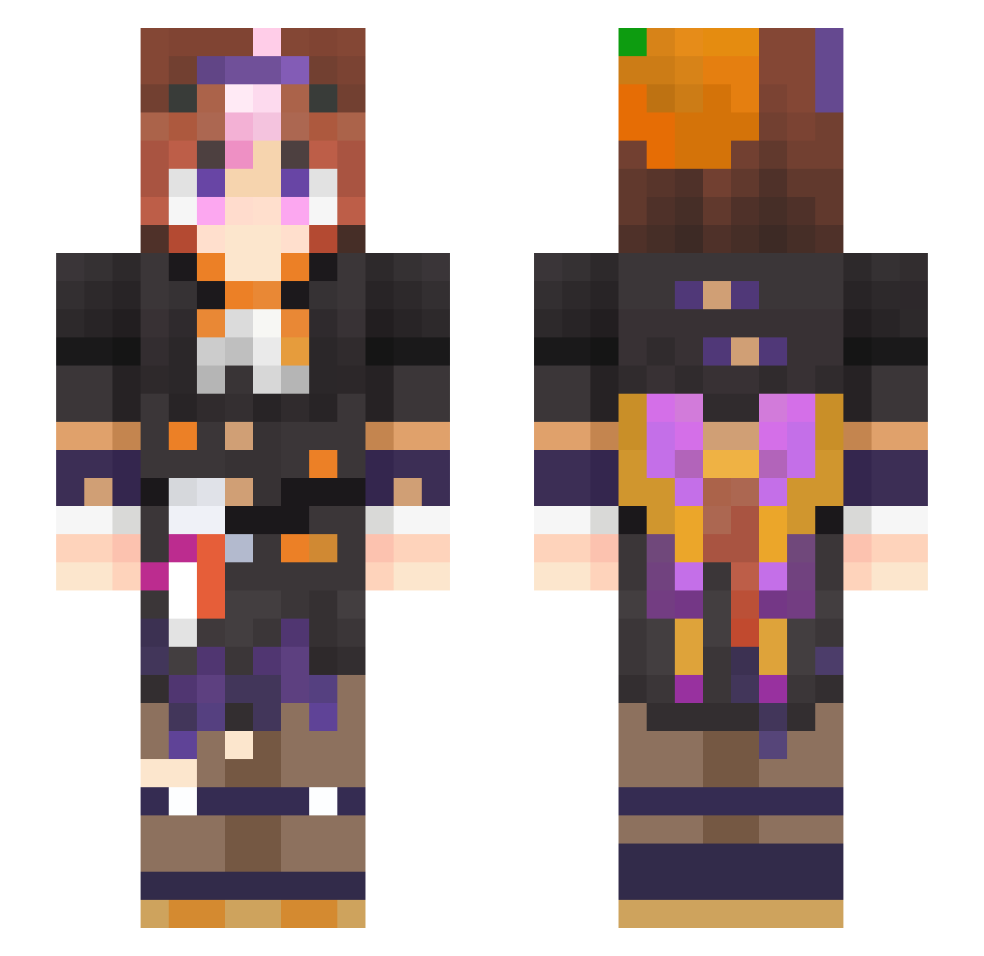 whihruis Minecraft skin, front and back view