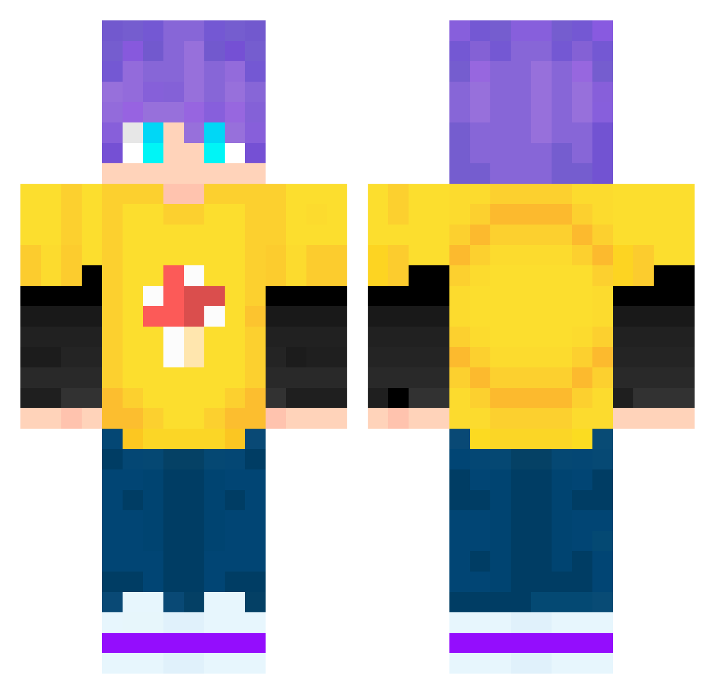 luccapanta Minecraft skin, front and back view