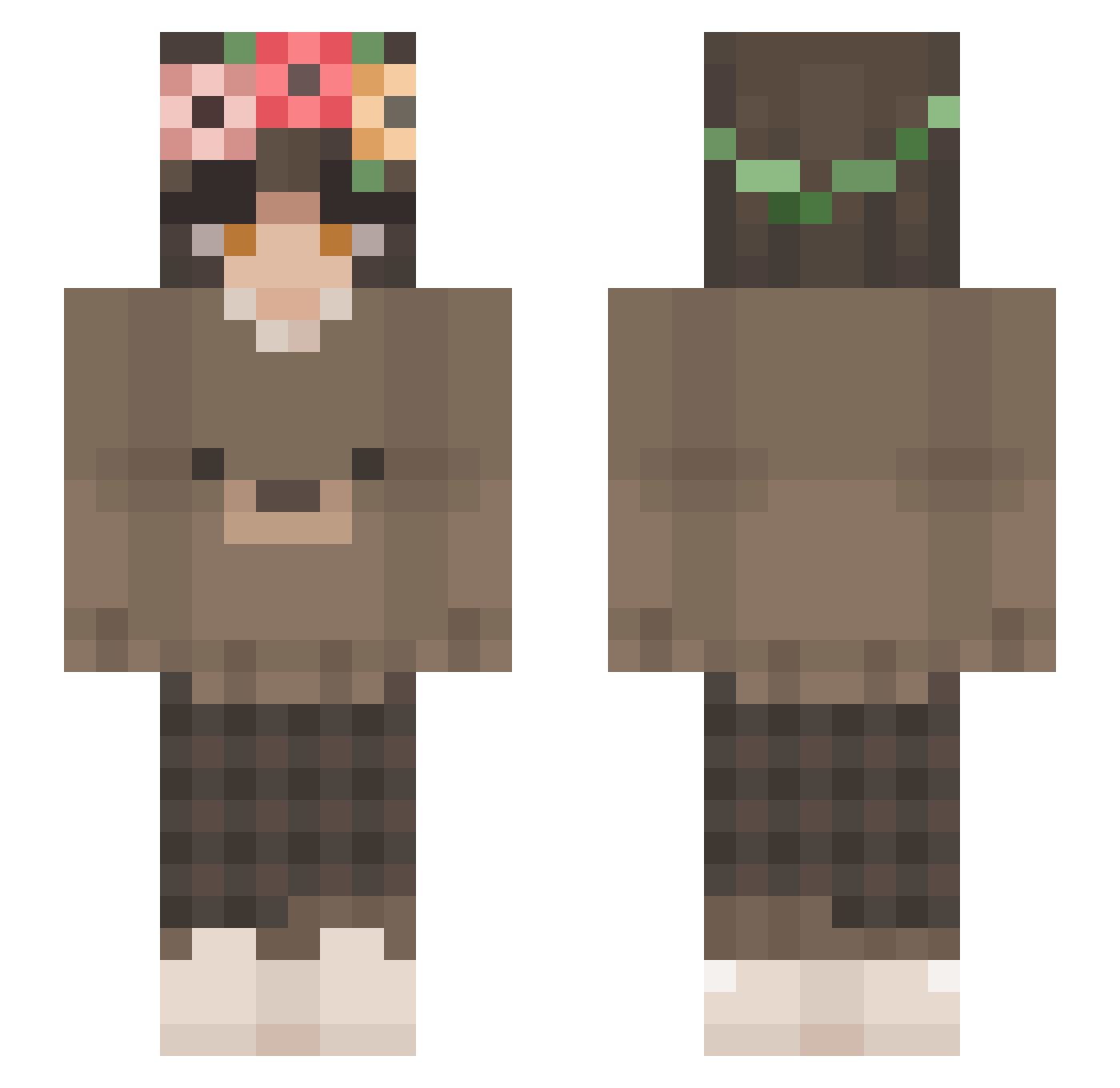 Zurger Minecraft skin, front and back view