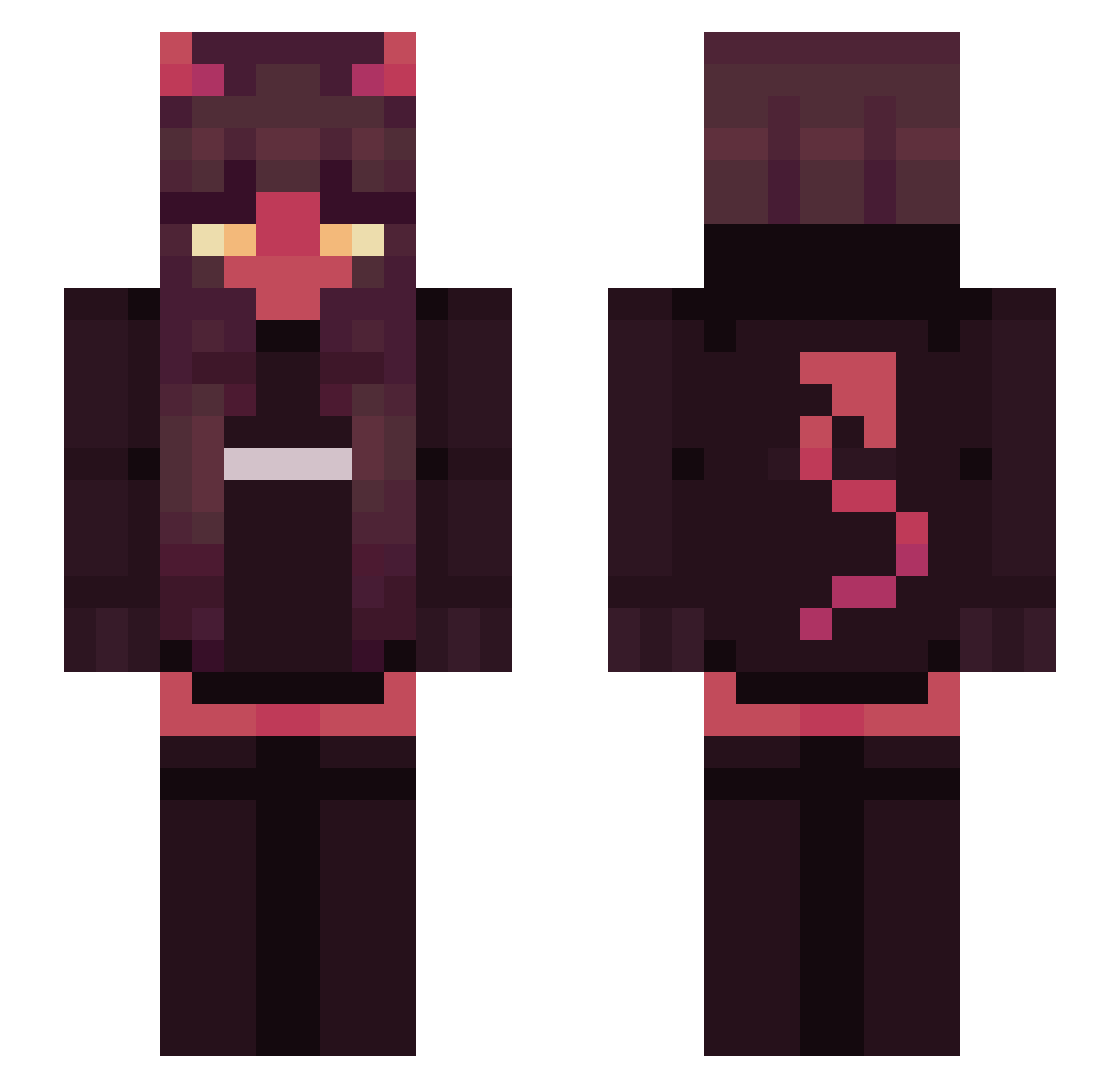 xXMisakiXx Minecraft skin, front and back view
