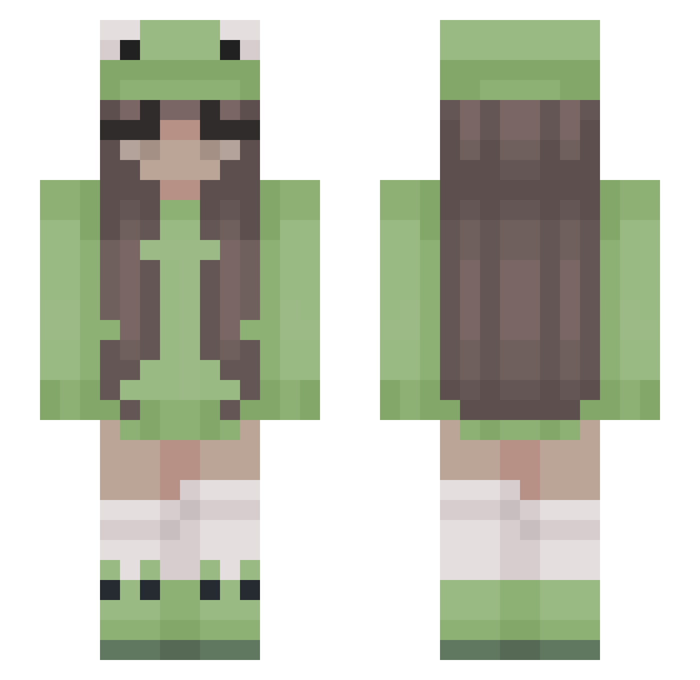 SmallWaifu Minecraft skin, front and back view