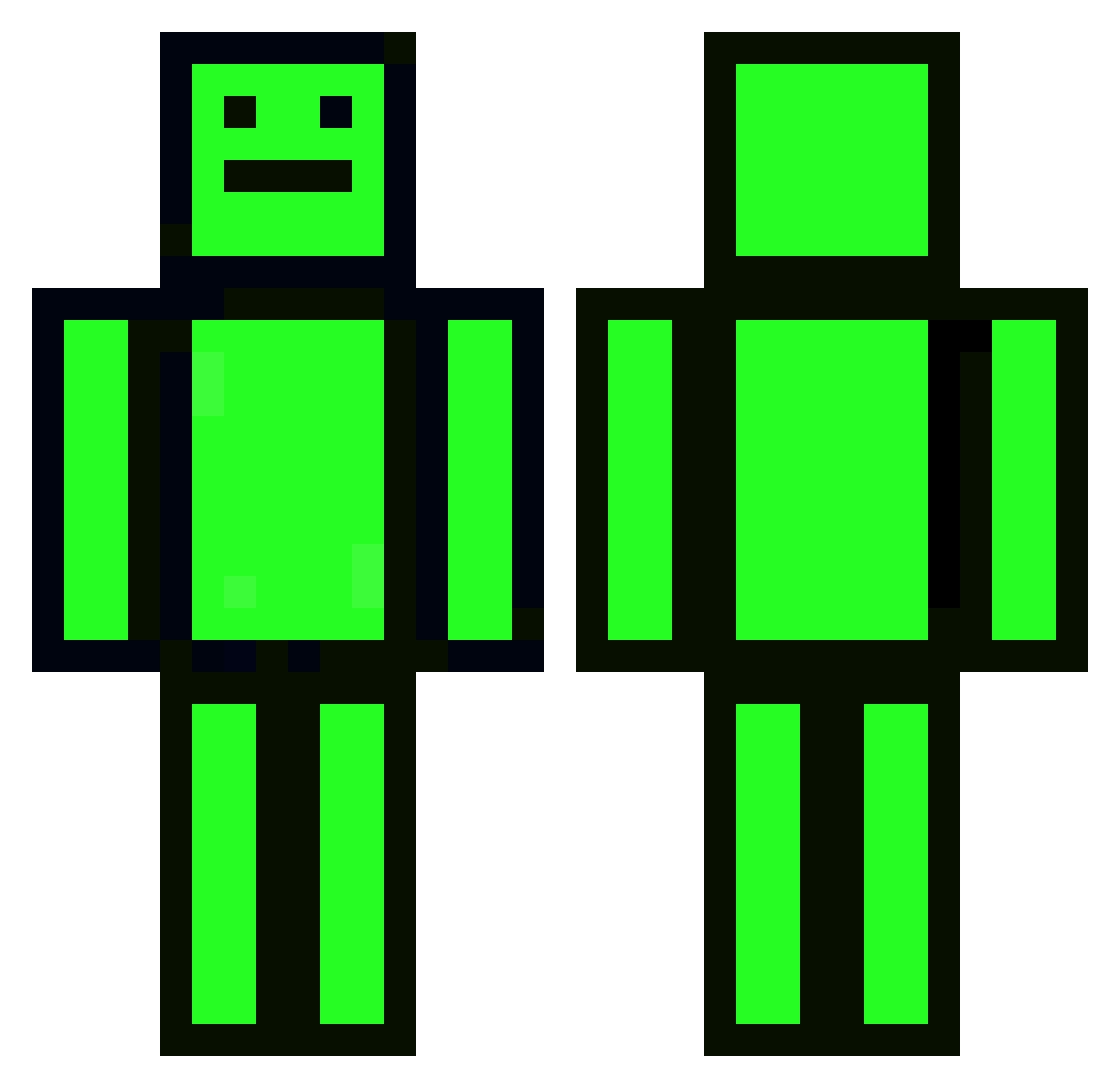 vajiko Minecraft skin, front and back view