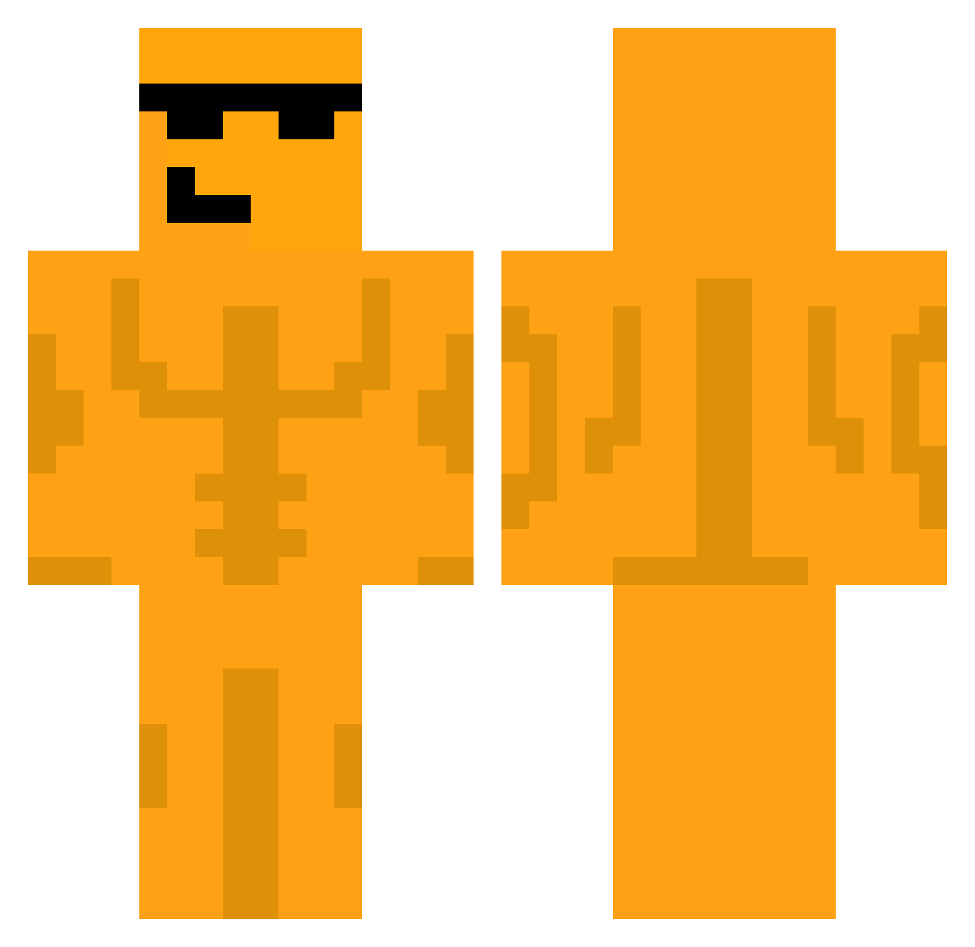 Elchobi Minecraft skin, front and back view