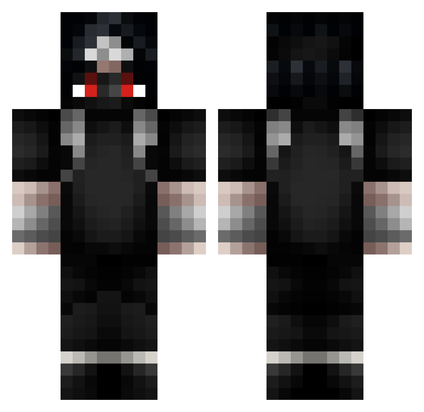 Shirokomo Minecraft skin, front and back view