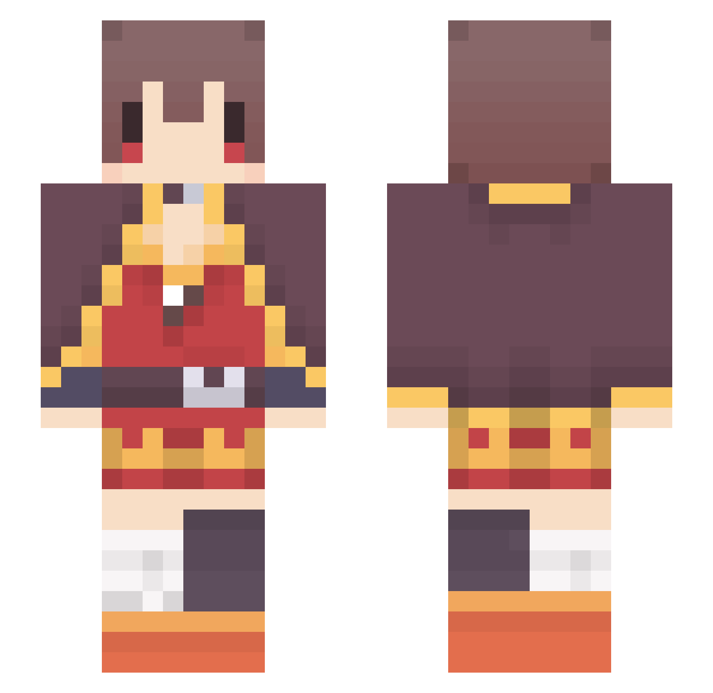 Chateaubriand Minecraft skin, front and back view