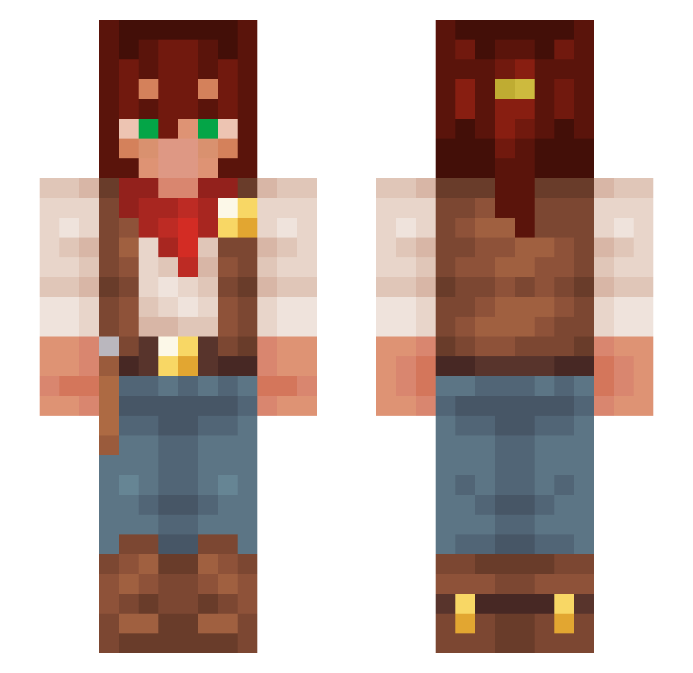 EhSie Minecraft skin, front and back view