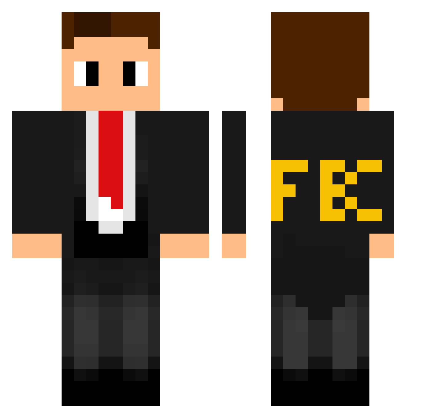 TikleMeElm0 Minecraft skin, front and back view