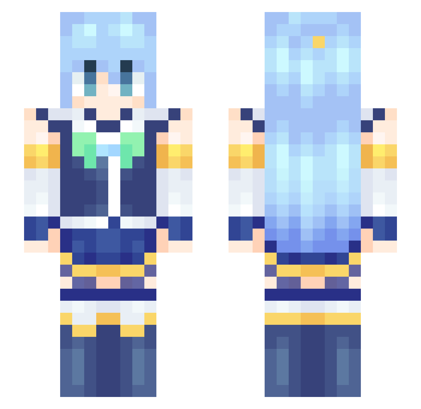 Crowminer42 Minecraft skin, front and back view
