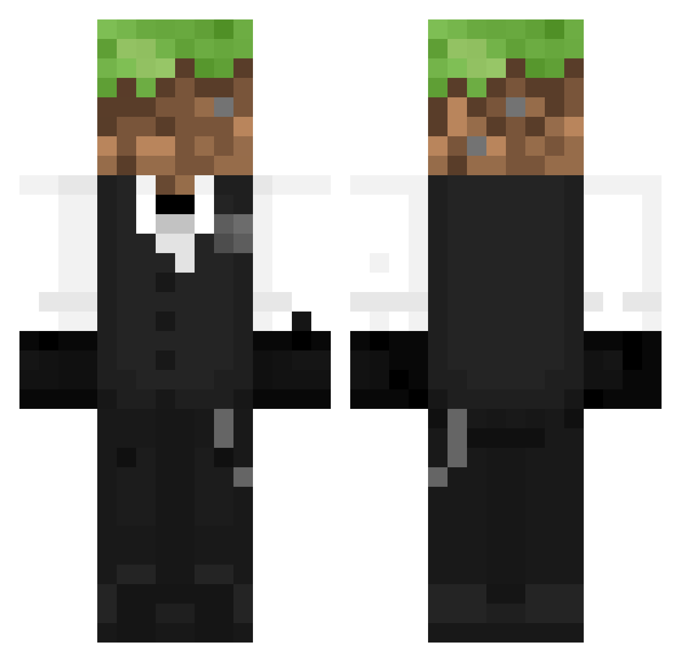 PelIxc0 Minecraft skin, front and back view