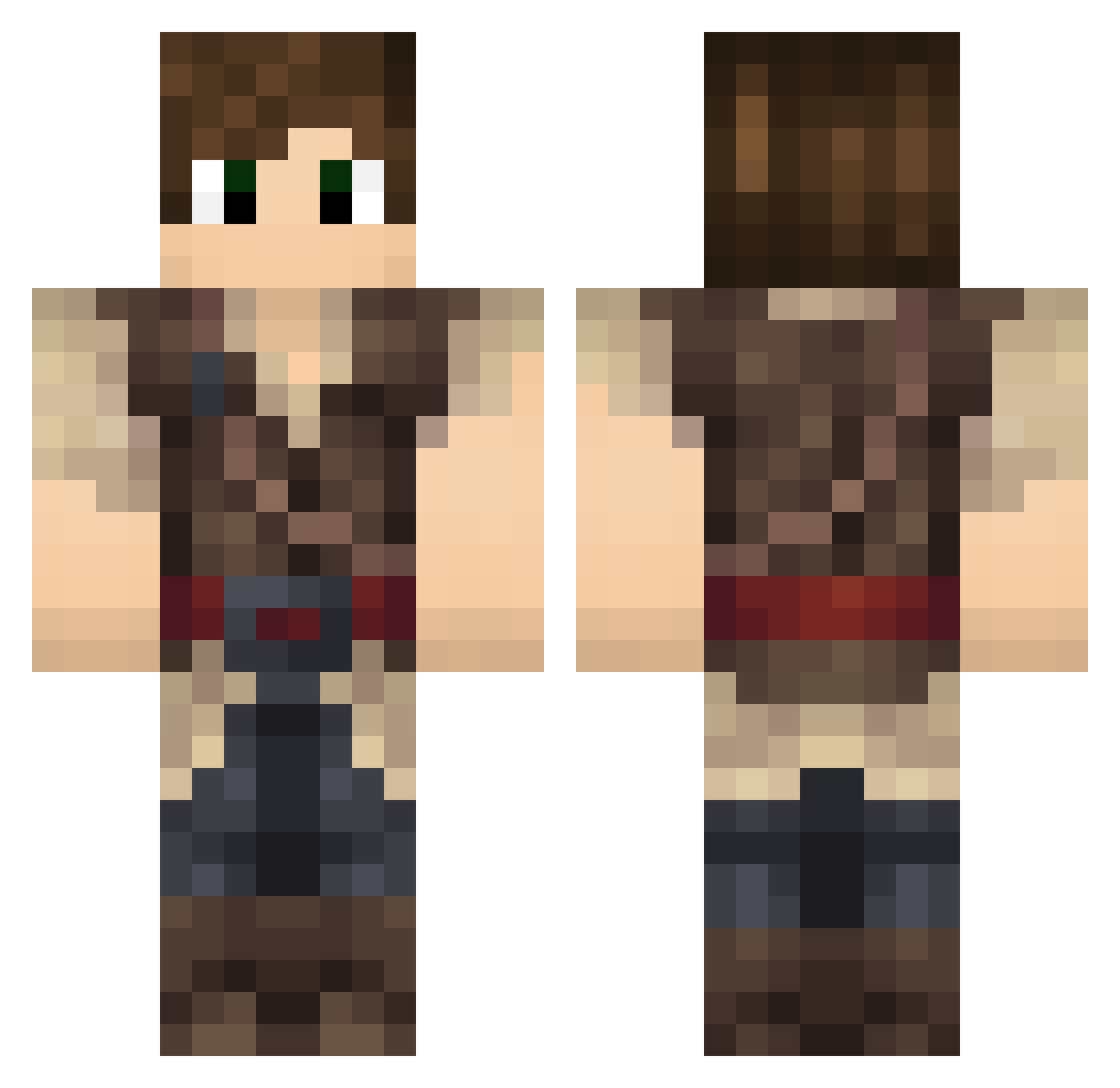 ZakiXD Minecraft skin, front and back view