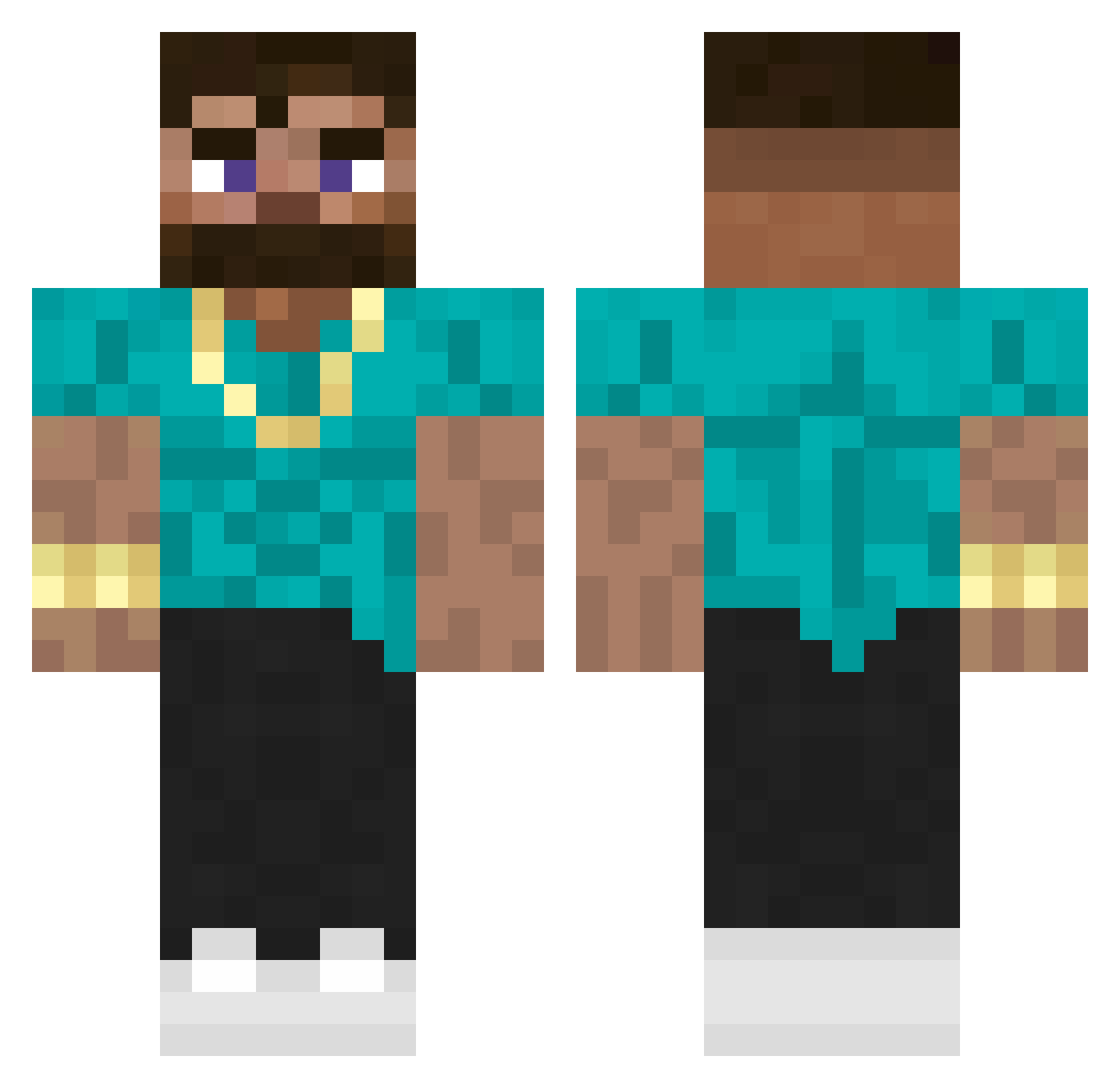 xJepe Minecraft skin, front and back view