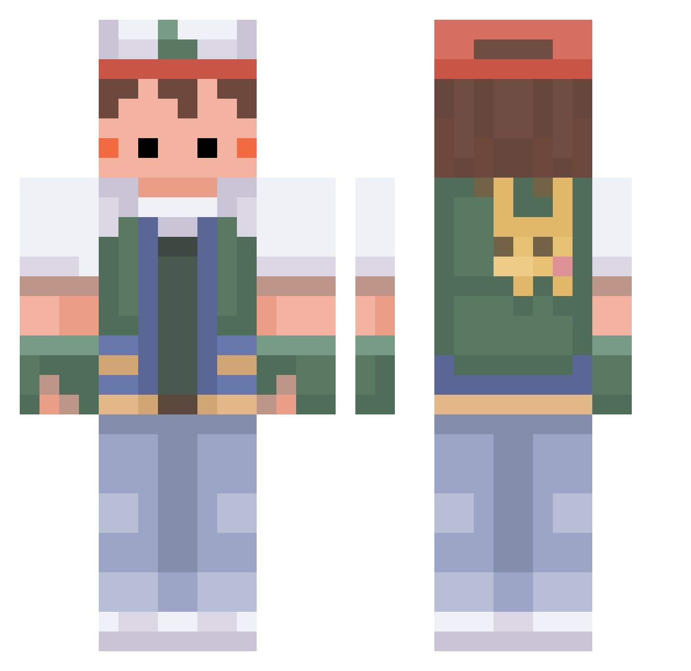 yeb11 Minecraft skin, front and back view