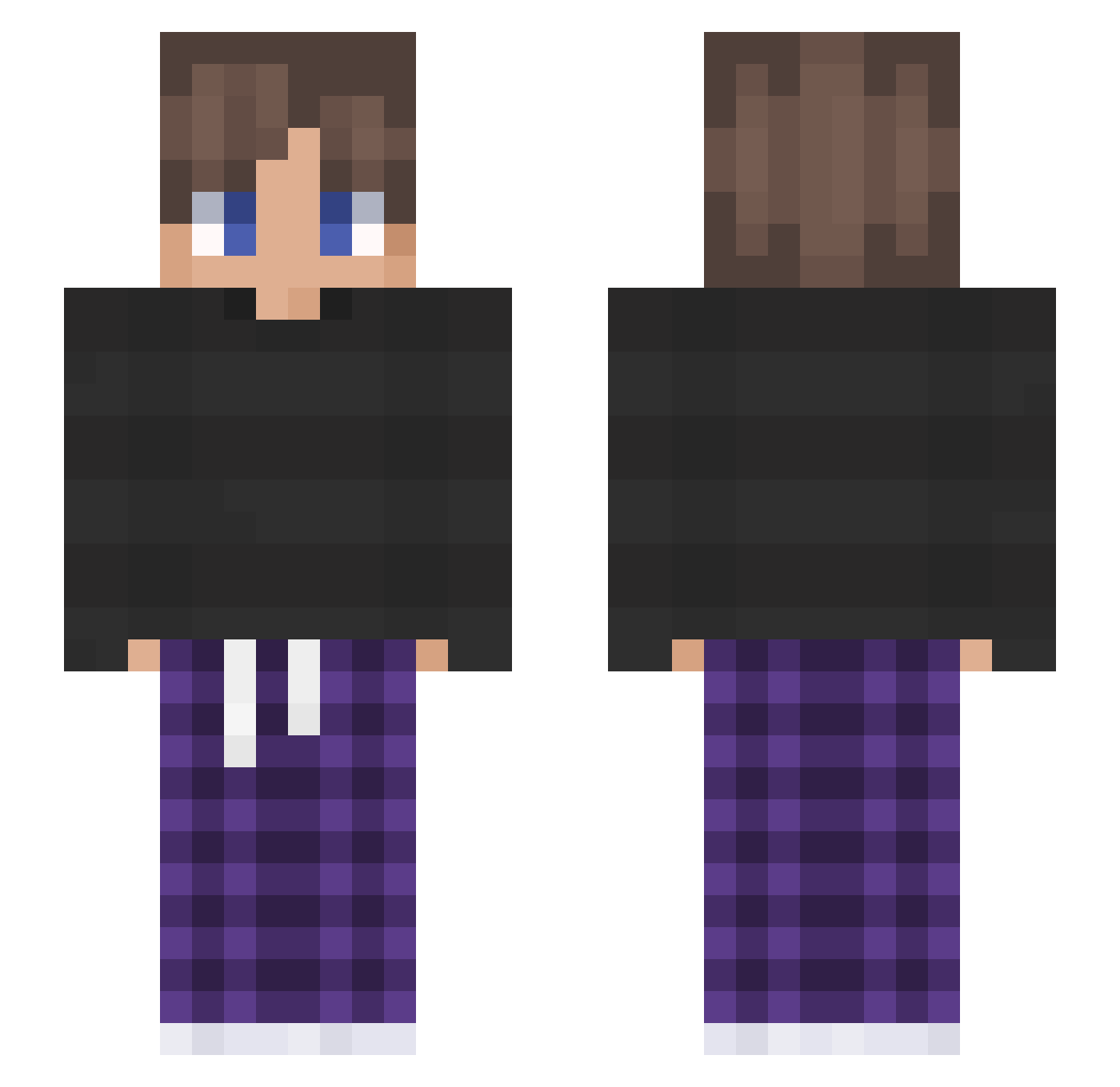 SmokieHaze Minecraft skin, front and back view