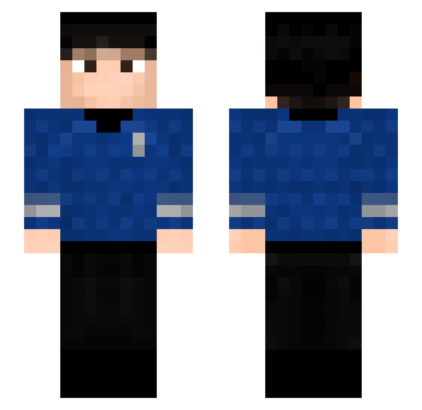 b0chta Minecraft skin, front and back view