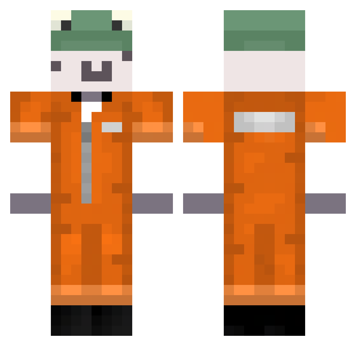 SunTheLeaf Minecraft skin, front and back view