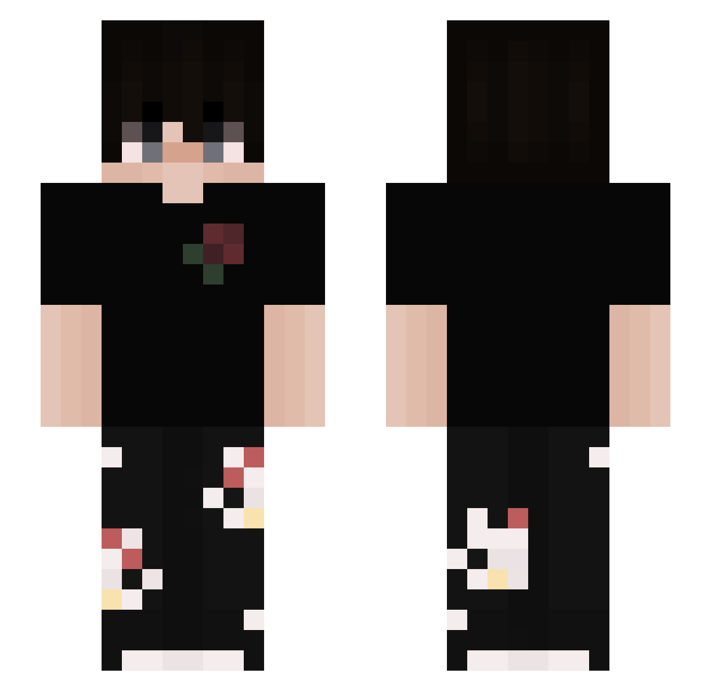 snowade_ Minecraft skin, front and back view