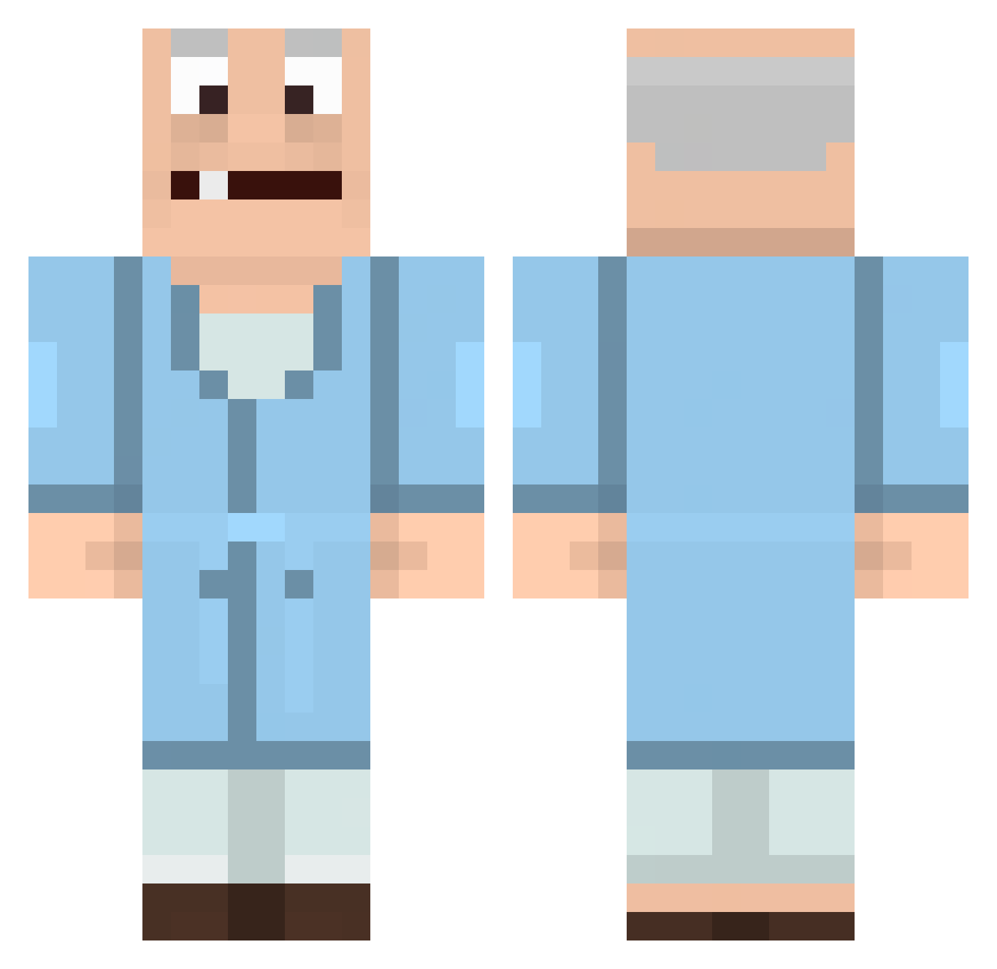 Pan_Mefloun Minecraft skin, front and back view