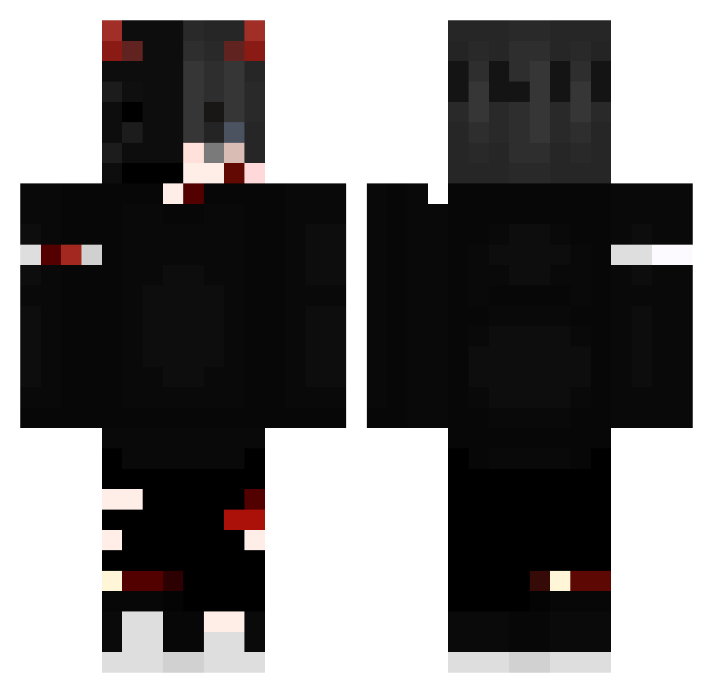 smallhead Minecraft skin, front and back view