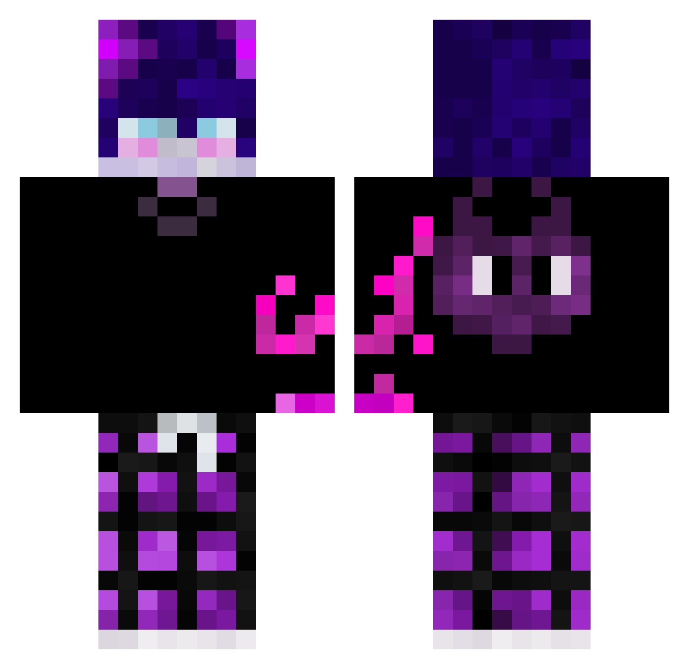 SecondBraincell Minecraft skin, front and back view