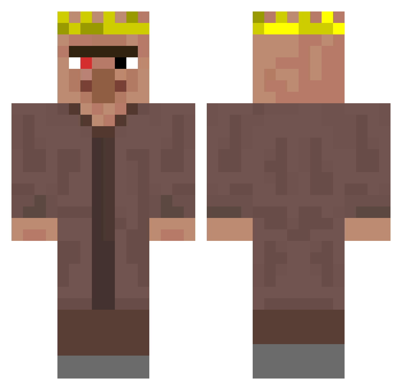 radiiation Minecraft skin, front and back view