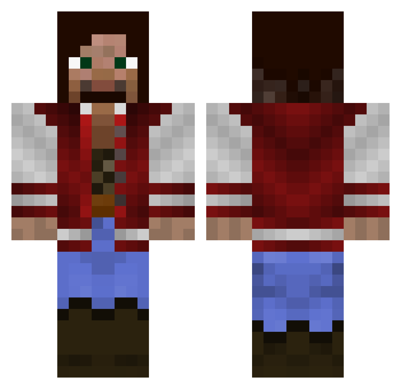 Kaphetiere Minecraft skin, front and back view