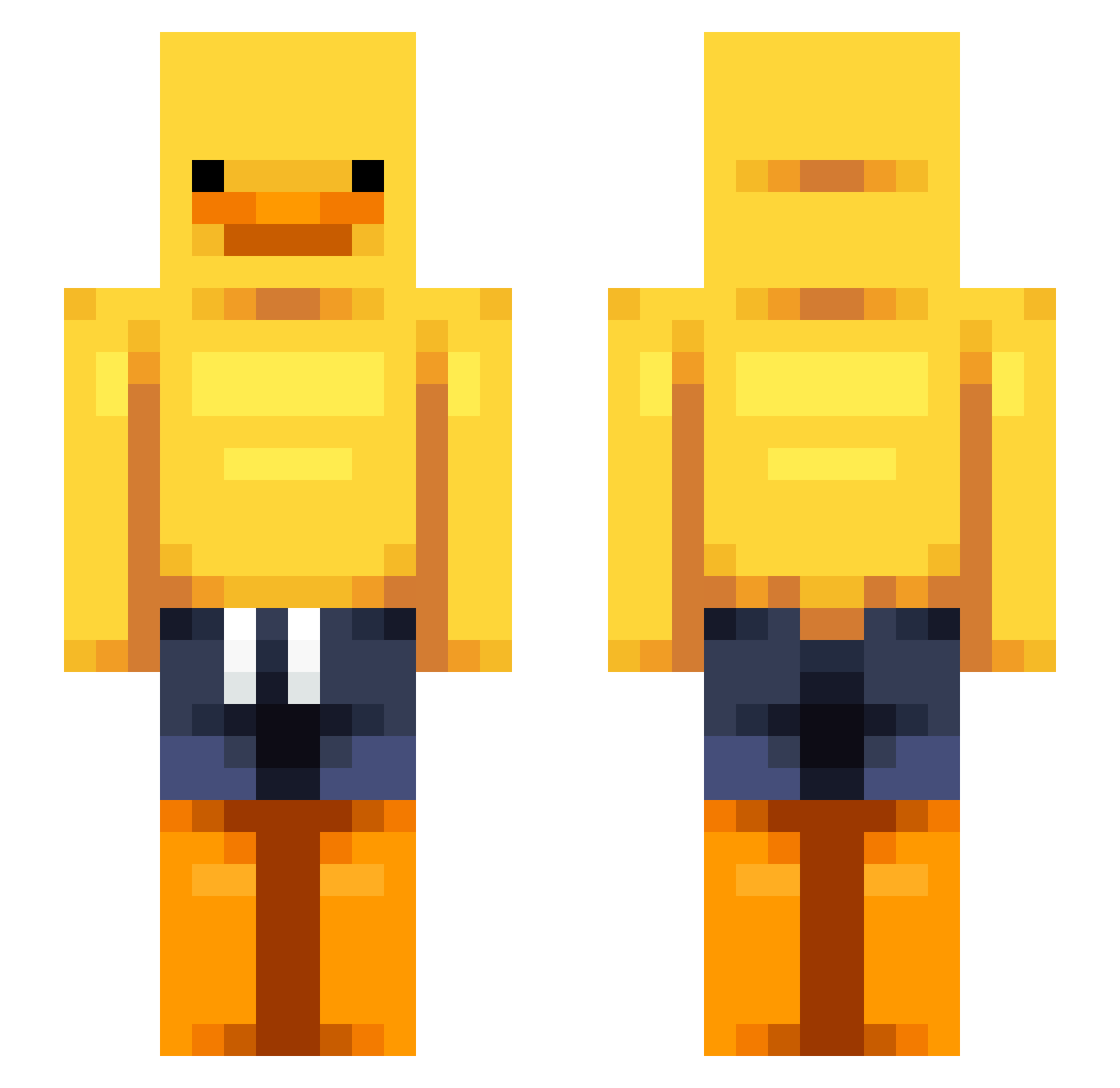 _KaczQa Minecraft skin, front and back view