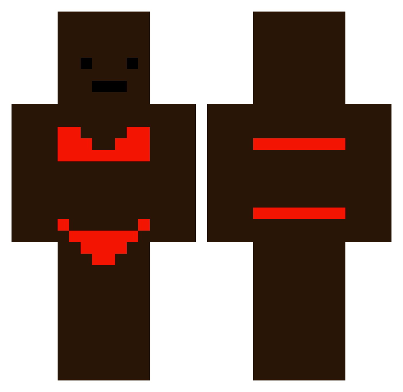 ZE0M Minecraft skin, front and back view