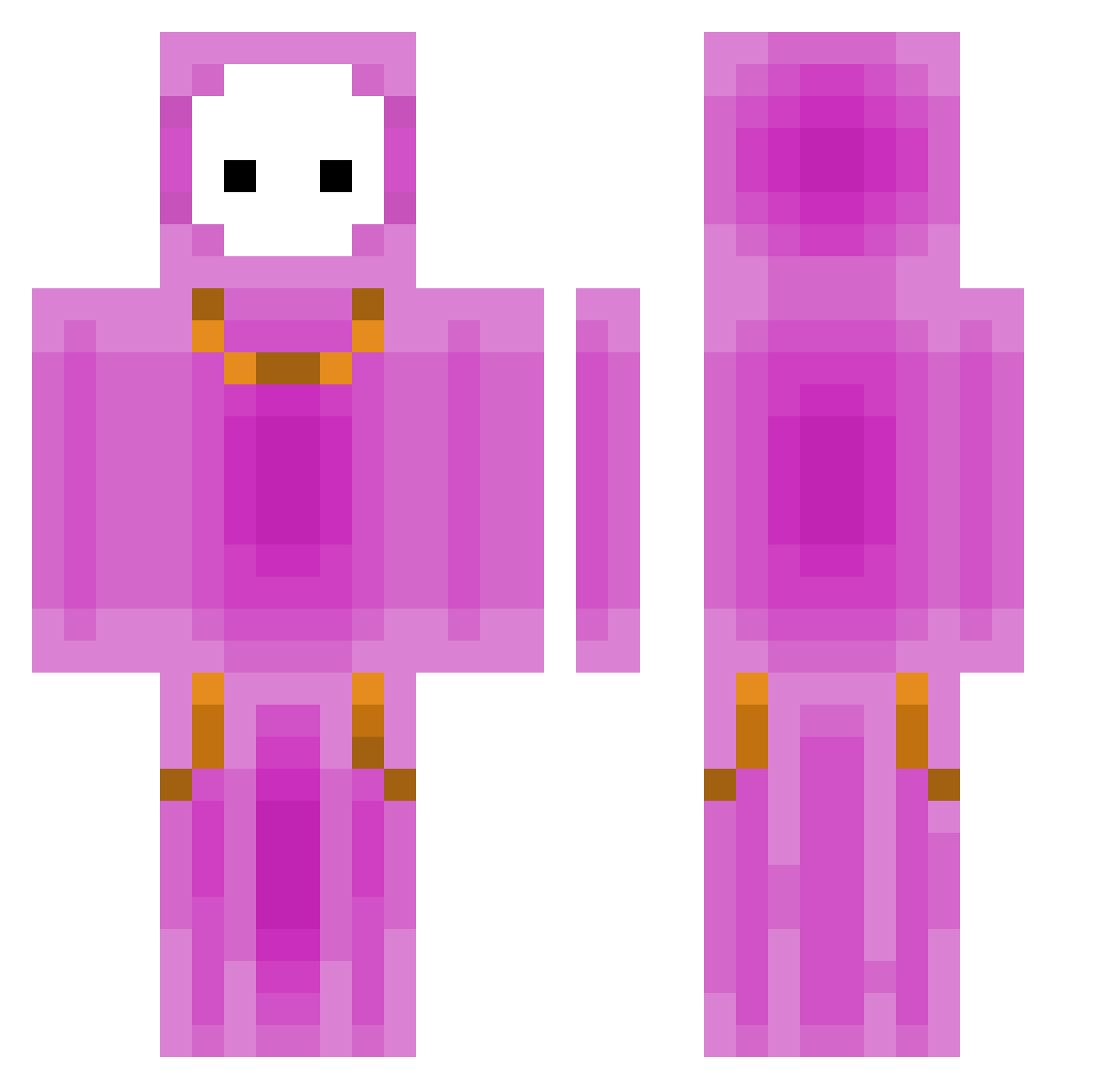 fuffzige Minecraft skin, front and back view