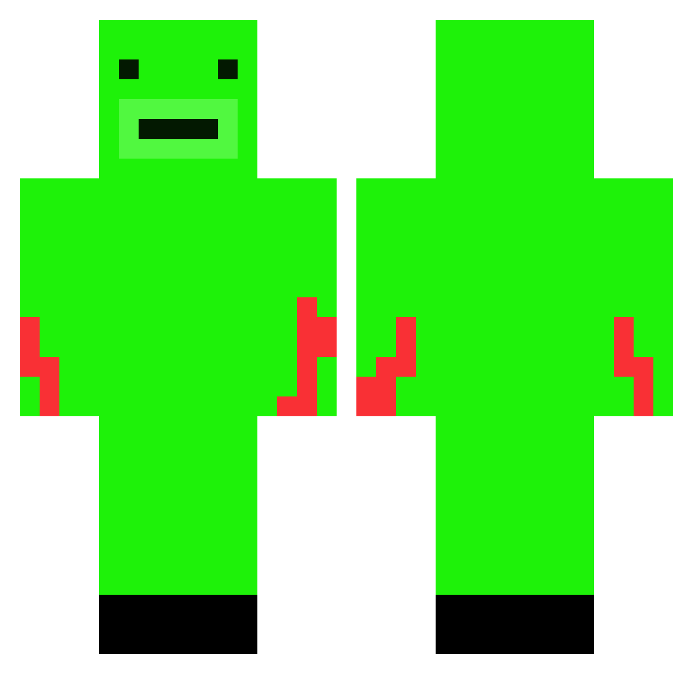 4kFrog01 Minecraft skin, front and back view