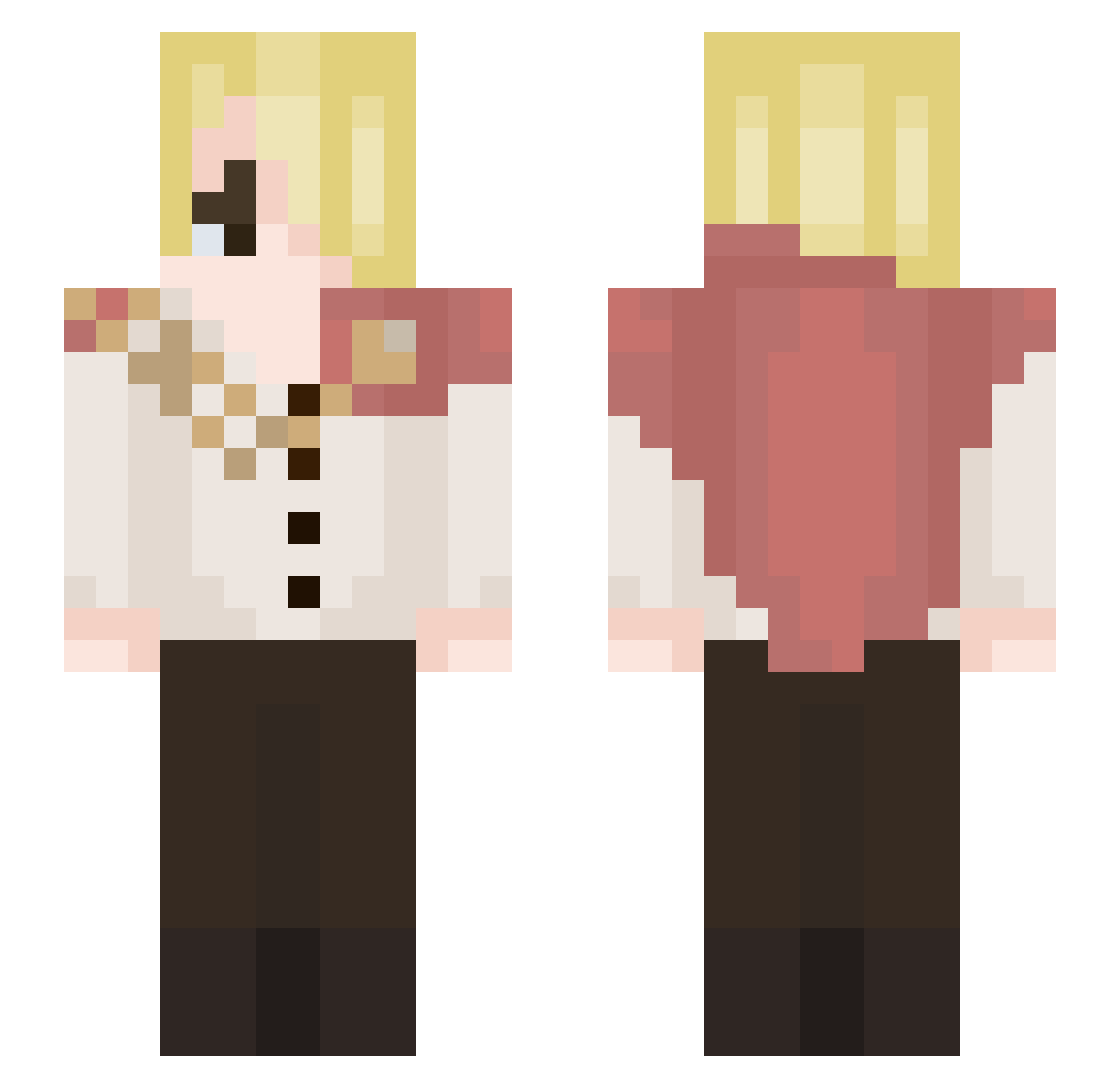 whoismarcel Minecraft skin, front and back view
