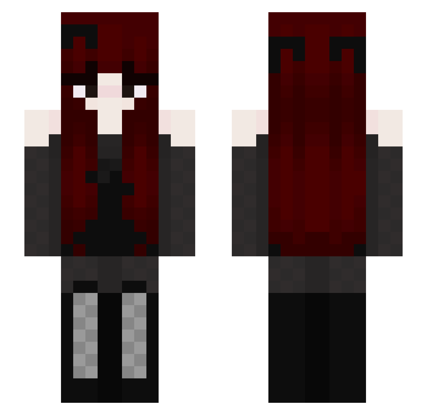 monkzii Minecraft skin, front and back view