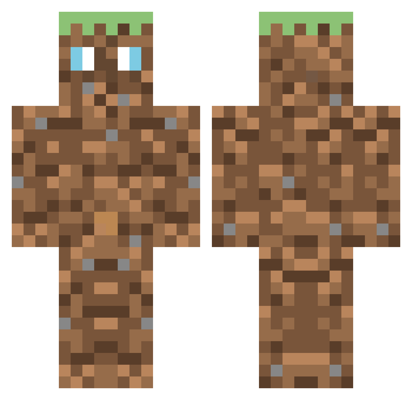 Temper420 Minecraft skin, front and back view