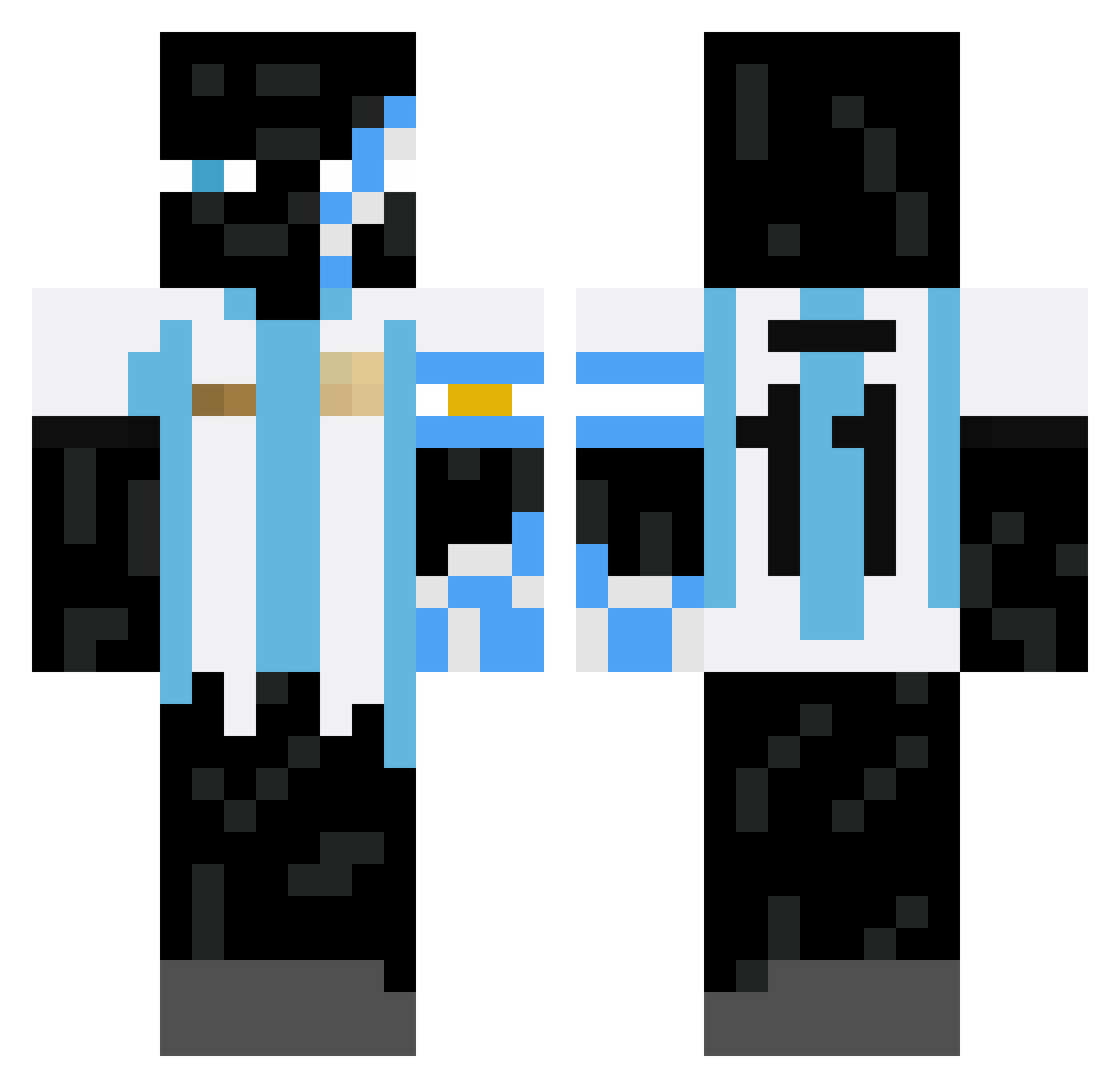Diander Minecraft skin, front and back view