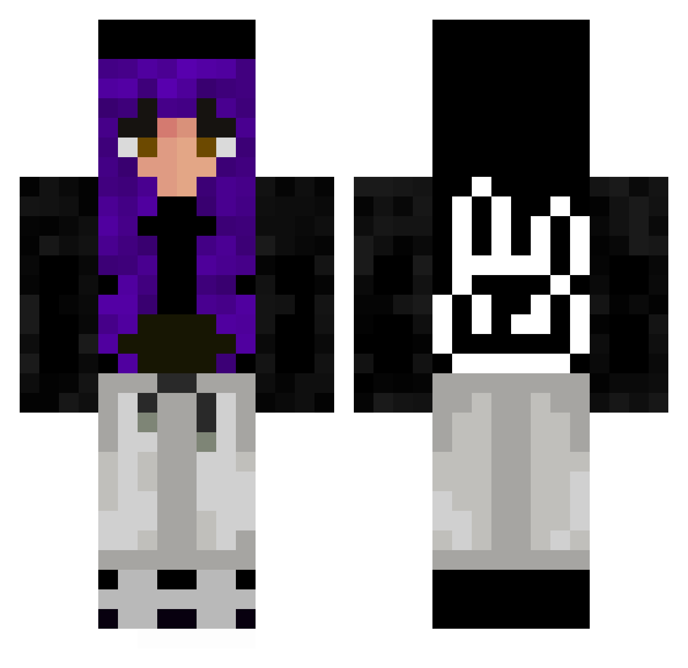 thelostminor Minecraft skin, front and back view