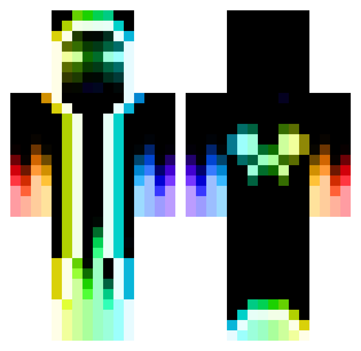 zreeyo Minecraft skin, front and back view