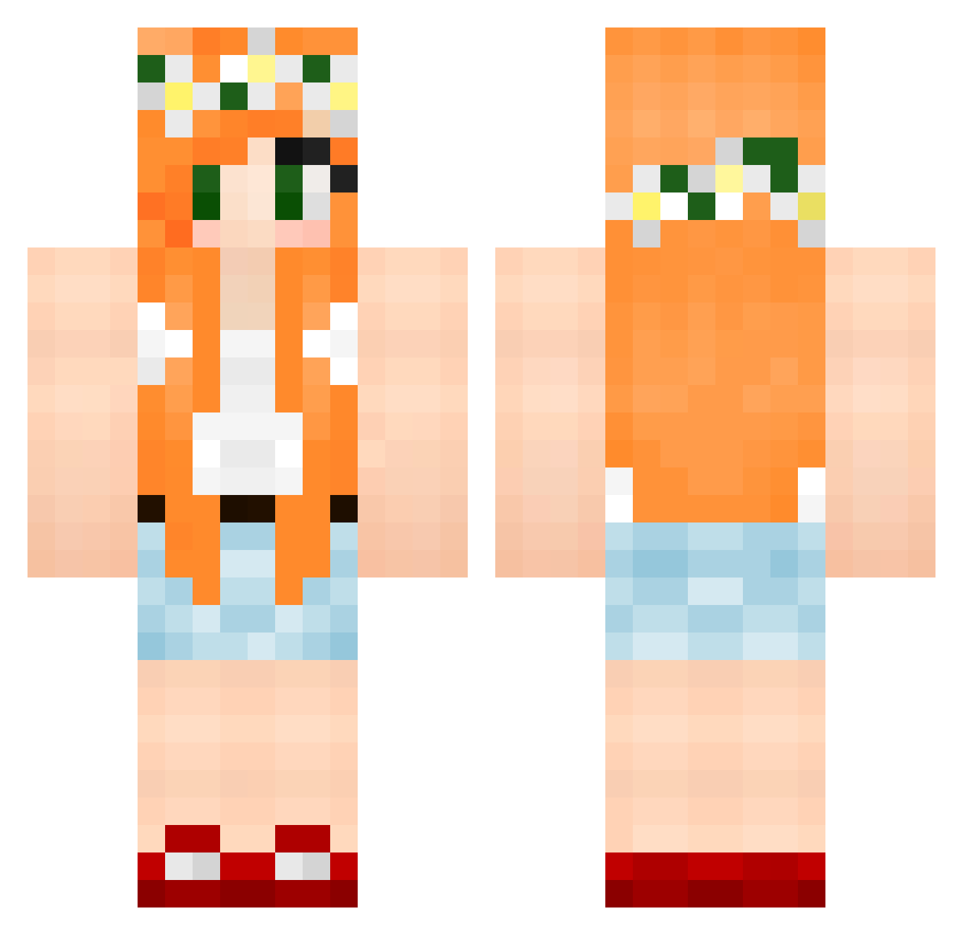 Ameline Minecraft skin, front and back view