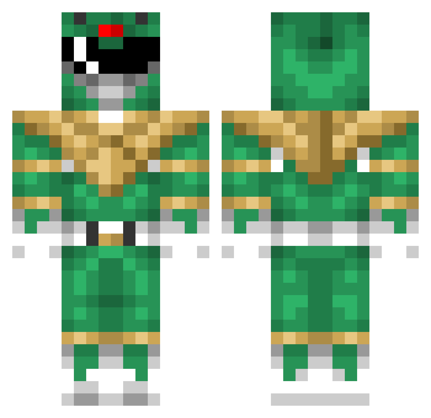 Jinkers Minecraft skin, front and back view
