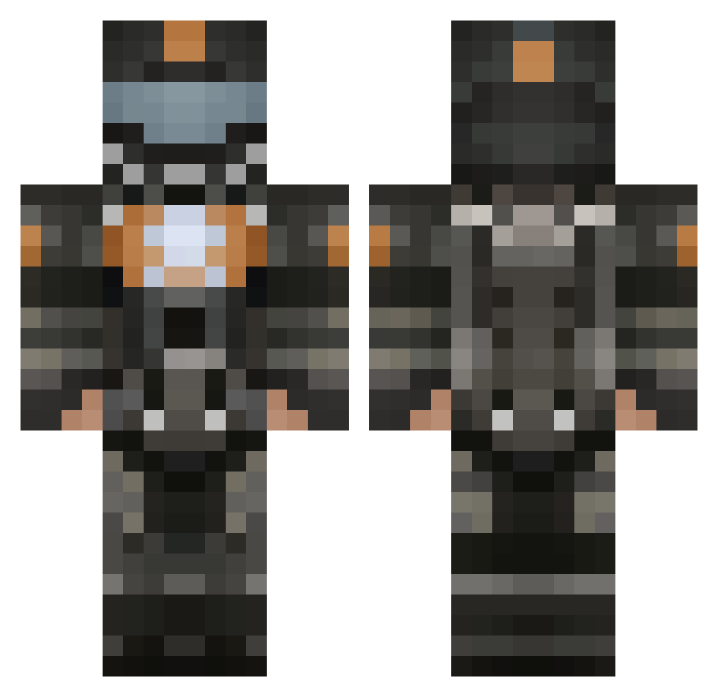 Lacrothq Minecraft skin, front and back view