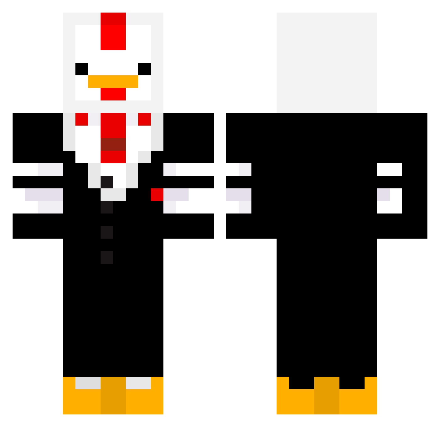 pouletdebk Minecraft skin, front and back view
