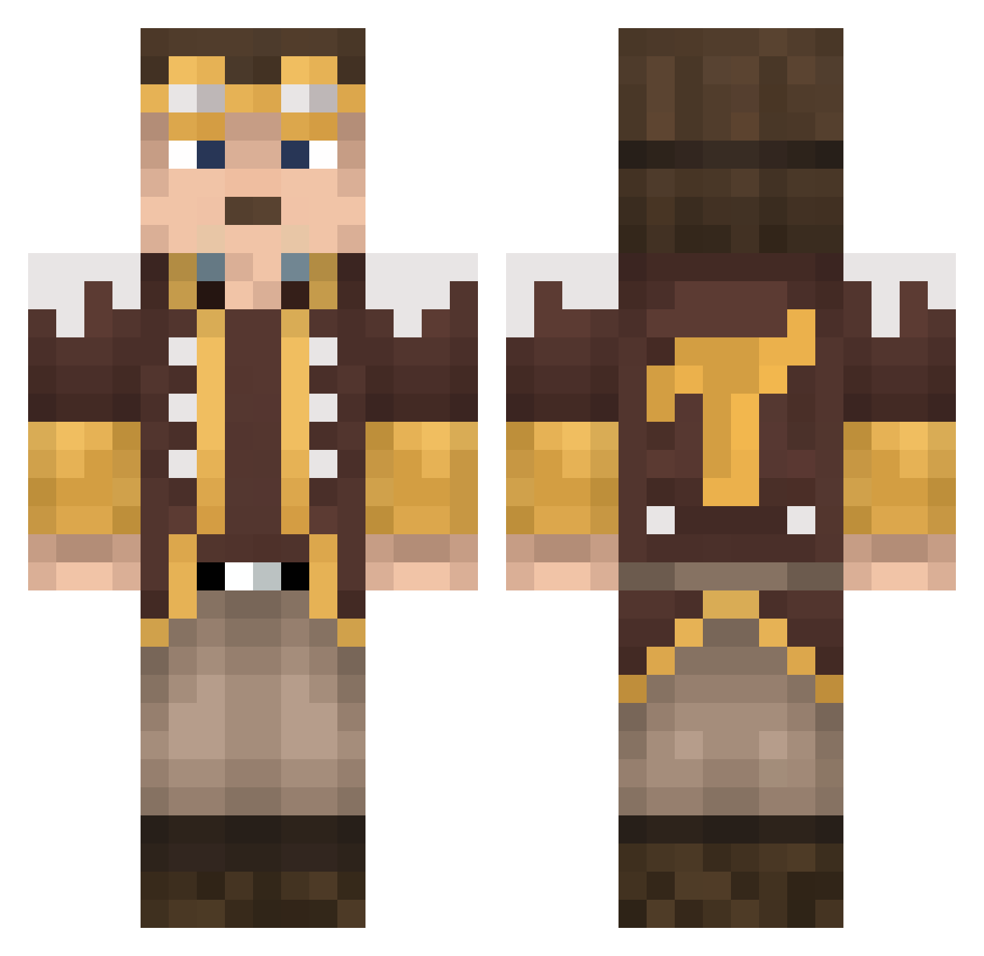terron Minecraft skin, front and back view