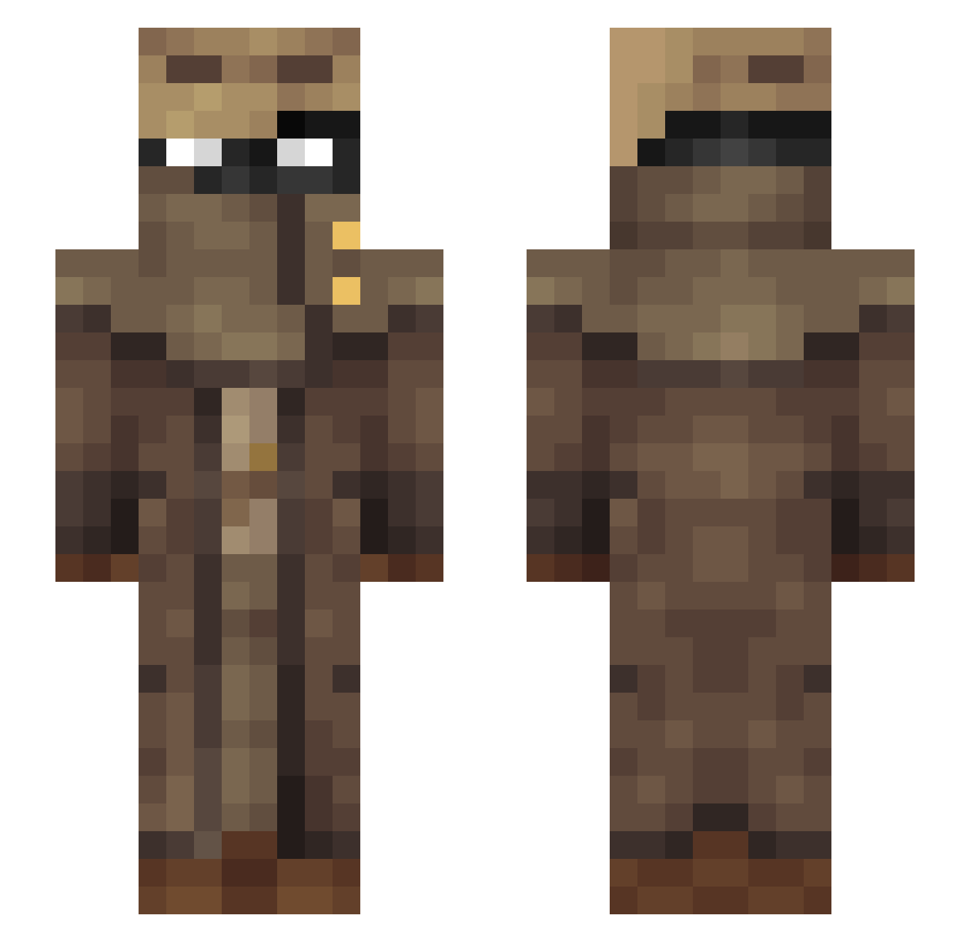 AegisBorn Minecraft skin, front and back view