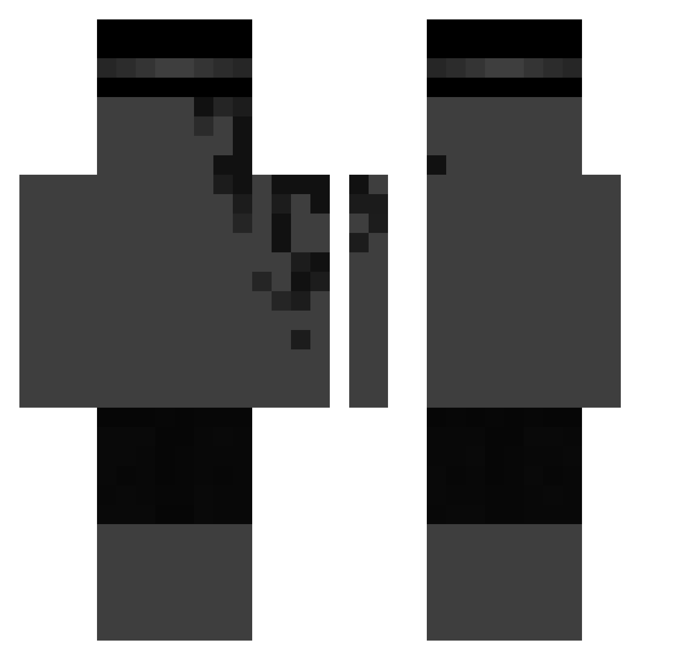 Woduqa Minecraft skin, front and back view