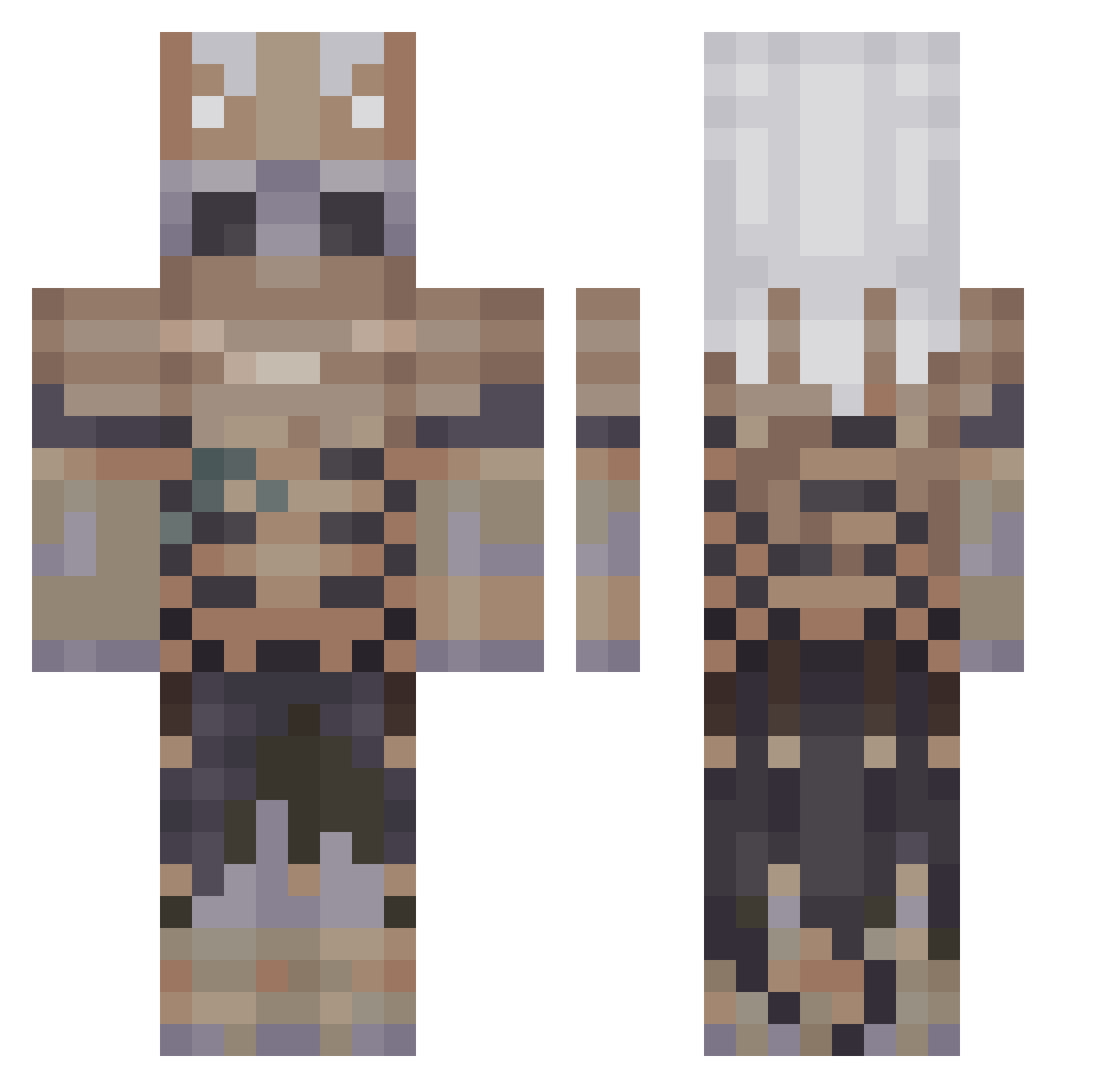 Coleandzero Minecraft skin, front and back view